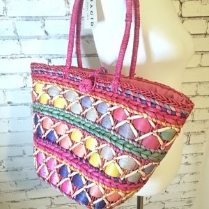 Magid Boho Beachy Rainbow Tote Bag